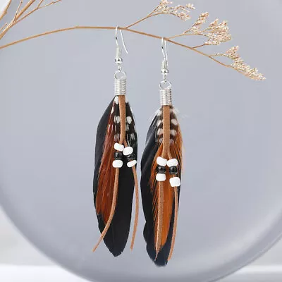 Womens Jewelry Boho Tassel Earrings Beads Feather Style Stud Hook Vintage Simple • $3.57