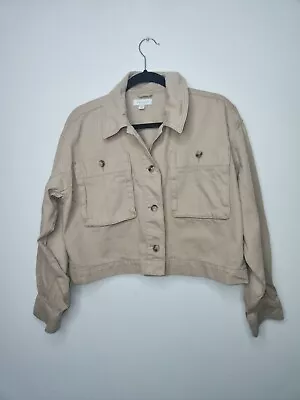 Topshop Beige Denim Jacket Womens Size US 8 -10 • $23