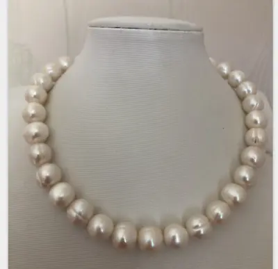 £44.39 • Buy Huge AAA+ 12-13mm Real Natural South Sea White Baroque Pearl Necklace 18  14k 