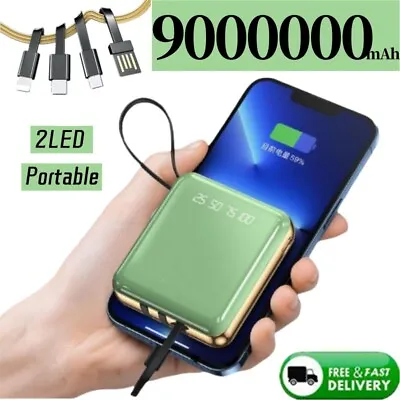 LCD Power Bank 9000000mAh Fast Charging Mobile Power Supply Portable Compatible • £13.99