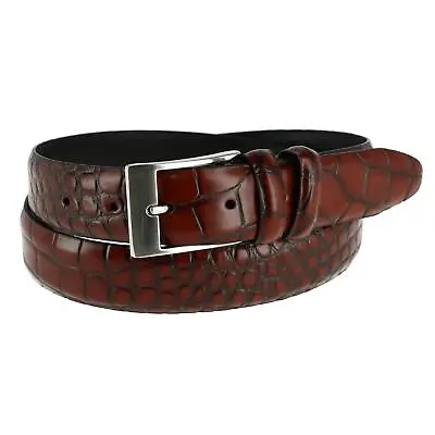 New CTM Men's Embossed Leather Croc Print Belt • $19.76