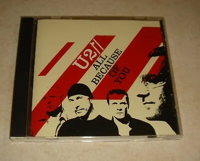 U2 All Because Of You PROMO CD Single Free Shipping • $10