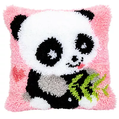 $14.99 • Buy GEX Latch Hook Kits Cushion Cover  16 X16  Cute Panda With Bamboo Craft Gift