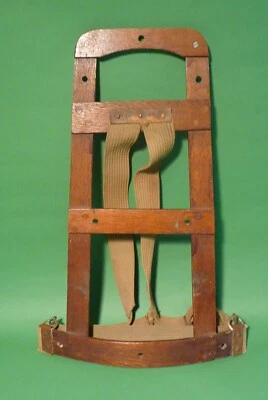 $97 • Buy Antique Pack Board Wood Frame  Backpack Canvas Straps Vintage Trapper 38 (1938?)