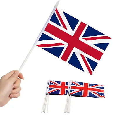 Anley 12 Pack British Union Jack UK Mini Handheld Flag - Great Britain Flags • £8.24