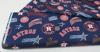 Cooperstown MLB HOUSTON ASTROS Cotton Fabric BY THE YARD (60026) Retro Design • $8.99