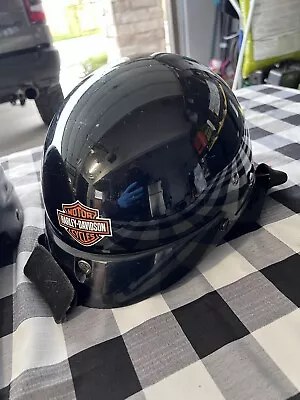 Harley Davidson Motorcycle Half Helment Size XS GLOSS Black • $55