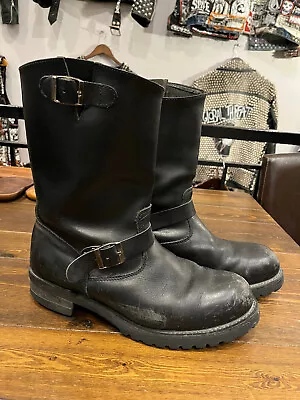 Black Engineer Motorcycle Boots Men's Size 13 Vintage Look / Broken In • $60