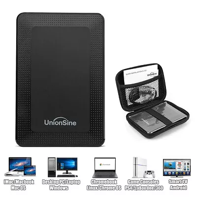 PORTABLE EXTERNAL HDD HARD DRIVE USB 3.0 PC MAC Xbox One 500GB 1TB 2TB - BLACK • £22.99