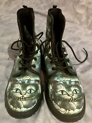 Cheshire Cat Alice In Wonderland Print High-Top Women’s Boots Steam Punk 9-US • $130