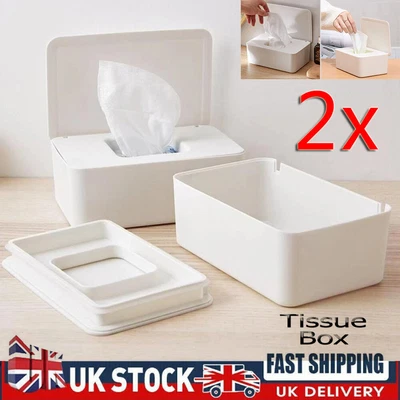 £8.74 • Buy 2PCS Tissue Box Dispenser Wet Wipes Paper Storage Holder Napkin Case Organizer