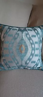 BESPOKE High Quality Cushion Cover - 40x40cm - Blue Ikat  Style Print - NEW • £10