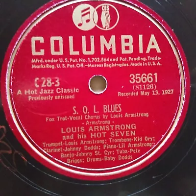 $9.99 • Buy 78 Rpm Columbia 35661, Louis Armstrong, Jazz Great,  E!