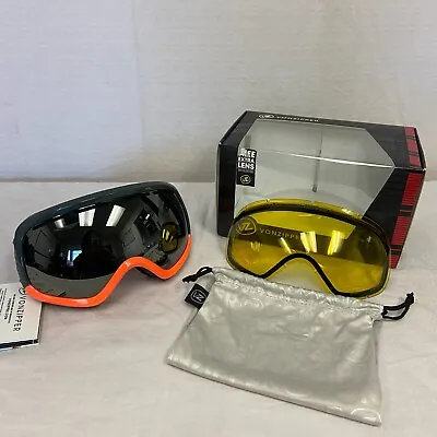 VonZipper Skylab Snow Goggles Black/Orange Frame W/ Black Chrome *DISPLAY* • $72
