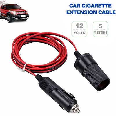5M 12V Car Cigarette Lighter Extension Cable Charger Lead Adapter Socket New UK • £3.59
