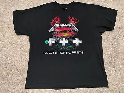 Metallica Master Of Puppets T-Shirt Adult 2XL Black Tee Double Side • $19.88