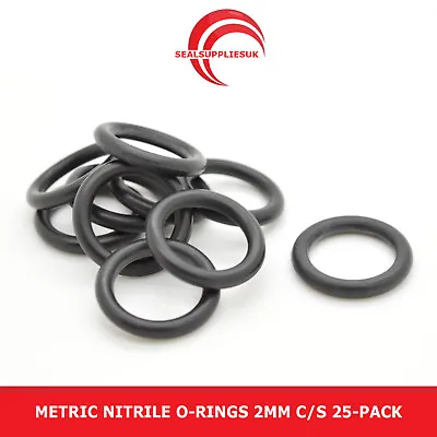 £3.81 • Buy 2MM Cross Section O Ring Seals Pack Of 25 - Nitrile Rubber NBR - Various Sizes