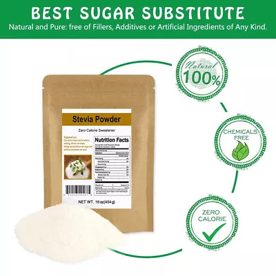 PURE STEVIA EXTRACT POWDER STEVIOSIDES NATURAL SWEETENER 0 Cal SUGAR SUBSTITUBES • $249.99