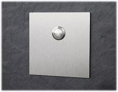 Designer Bell Doorbell Bell Plate Stainless Steel V2A 100mm X 100mm Qo1 • £18.60