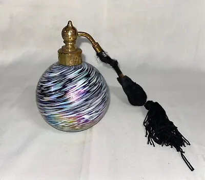 Antique Murano Glass Iridescent Ball Atomizer Purple Red Green Gold • $30