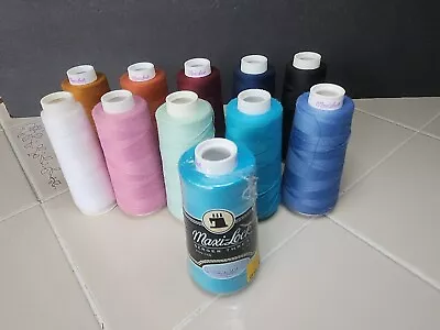 11 Maxi-Lock Serger Thread Black White Pink Blue Maroon  • $18.99