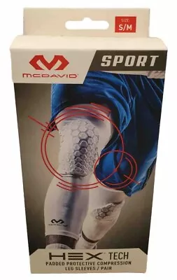 McDavid Sport HEX Tech Padded Protective Leg Sleeves  1 Pair S/M White  • $18.95