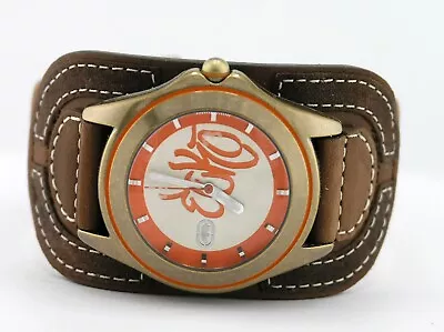 New Marc Ecko E65000g6 Chronicles Brown Leather Cuff Quartz  Analog Watch 40mm • $39.99