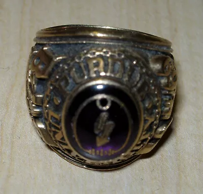 10K Yellow Gold Ring Purdue University 1969 • $1600