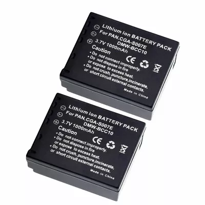 2X Battery For Panasonic Lumix DMC-TZ1 TZ15 DE-A25 CGA-S007E DMC-TZ3K DMC-TZ4S • £11.15