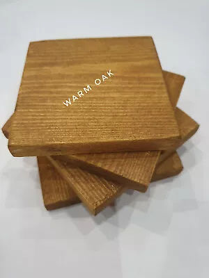 TableWarm Oak Effect  Rustic Coasters Solid Handmade Wood Gift Home Decor   • £9.90