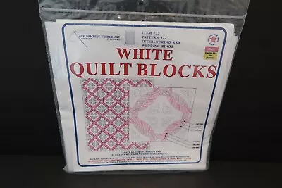 Vintage Jack Dempsey Stamped Quilt Blocks 18  X 18  CHOICE 732 White Embroidery • $15.95