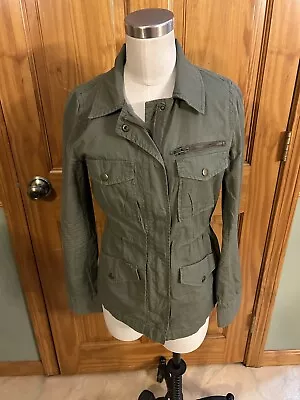 J Crew Women’s Jacket XS Green Military Cargo Safari Utility Lightweight • $14.95