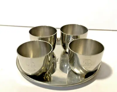 Shirley Williamsburg Virginia Vintage HandMade Serving Tray  & 4 Jefferson Cups • $42.87