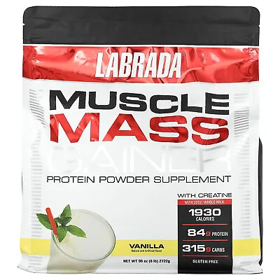 Muscle Mass Gainer Protein Powder Supplement Vanilla 6 Lb (2722 G) • $45.42