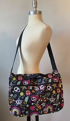 Yak Pak Messenger Bag Skull Rainbows Hearts Popsicles Black And Multicolor • $29.99