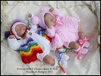 Designer Knitting Pattern B66 Fan & Feather Matinee Set For 7-122 Dolls • £3.99