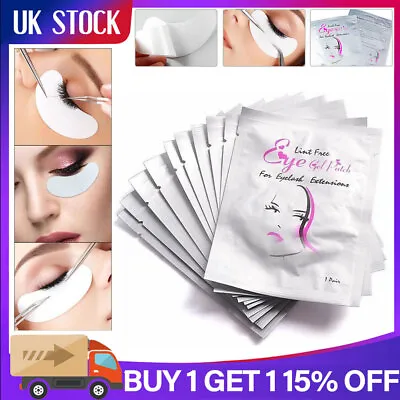 £4.99 • Buy 100 Pairs Eyelash Extension Under Gel Eye Pads Salon Lint Free Patches Make-up