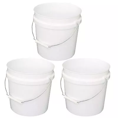 (3 PACK) Leaktite 2 Gallon Plastic Paint Bucket With Handle White • $18.77