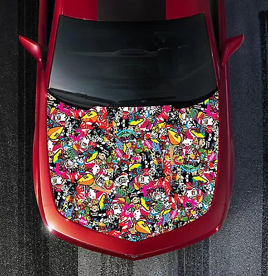 H117 STICKER BOMB Hood Wrap Wraps Decal Sticker Tint Vinyl Image Graphic • $84.89