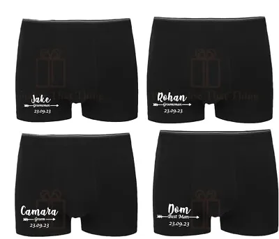 Personalised Custom Name Wedding Day Boxer Trunks - Groom / Best Man / Father Of • $16