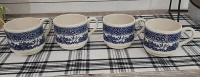 Vintage Blue Willow Coffee Cups- Set Of 4- Marked USA • $18