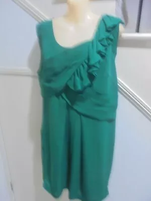 $19.99 • Buy BASQUE SIZE 16 Green Lined Cocktail Evening Special Occasion DRESS