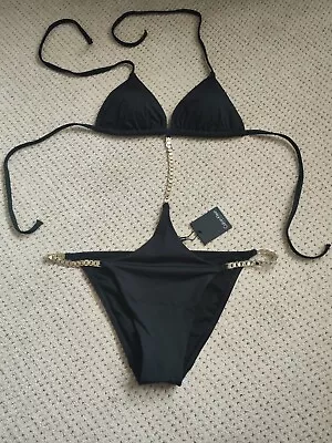 Womens Calvin Klein Chain Black Bikini One Piece Size S • £41.99