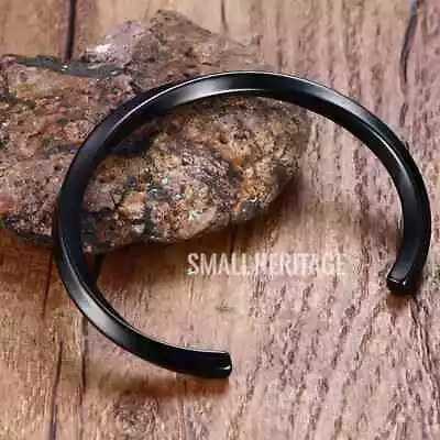 Black Stainless Steel Bangle Mobius Twisted Cuff Bracelet For Men Women Silver • $18.25