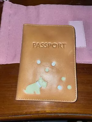 New Radley London Passport Cover - BROWN Genuine LEATHER NEW Scottie DOG • £36.99