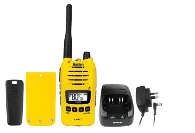 $209 • Buy Uniden 5 Watt UHF Waterproof CB Handheld Radio W/ 2220mAh Battery Yellow UH850-Y
