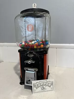 Victor Topper  1 Cent Penny Gumball Vending Machine Square Glass Globe 50s • $245