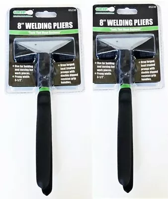 2 Grip 8  Welding Pliers Flat 3-1/4  Jaw Sheet Metal Brake Bender Folding #85238 • $34.99