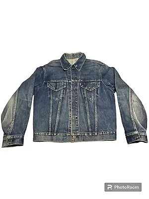 Vintage 70s/80s Levis Type 3 Jacket 2 Pocket 52 Button Blue Jean Trucker Denim • $199