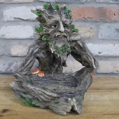 Garden Bird Feeder Tree Man Sitting Forest Spirit Magic Ornament Pagan Decor • £24.99